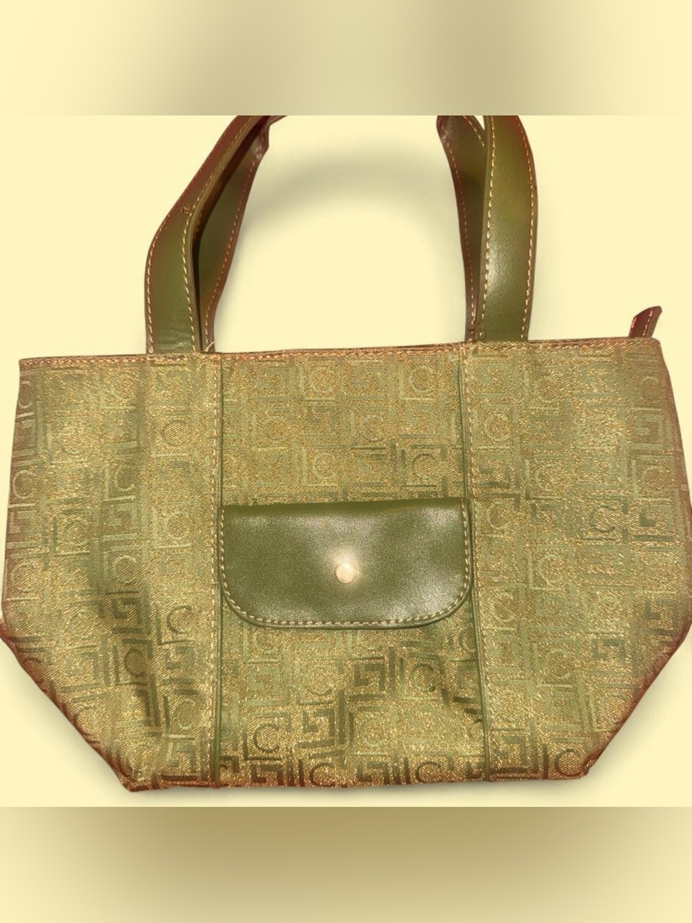 Liz Claiborne Vintage Handbag Satchel Shoulder Purse Green
